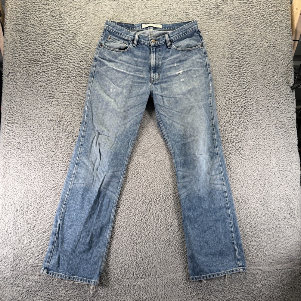 Express Jeans Mens 31x32 Blue Cotton Denim Straight Leg Faded Workwear Travel
